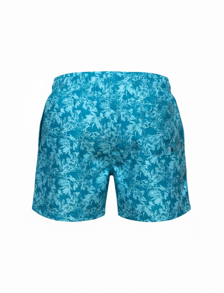 Short de baño estampado verde