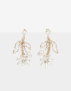 Aros Colgantes Largos Strass Aros Largos Flor De Strass - Dorado
