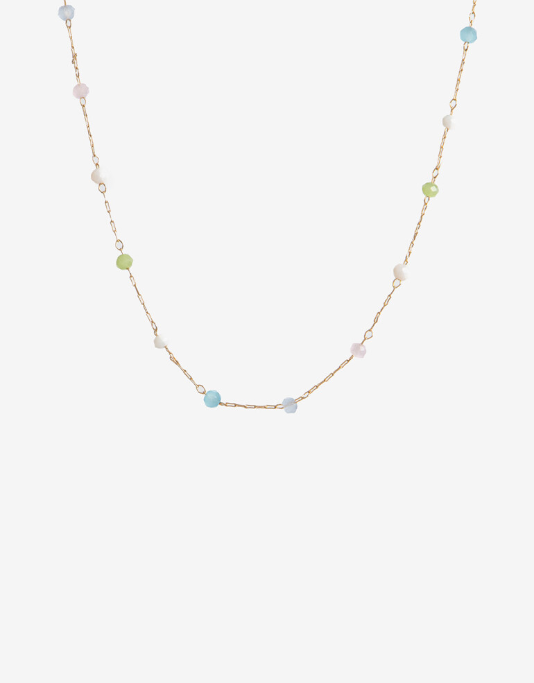 Collares Cortos Color Collar Corto Metal Y Beads - Dorado