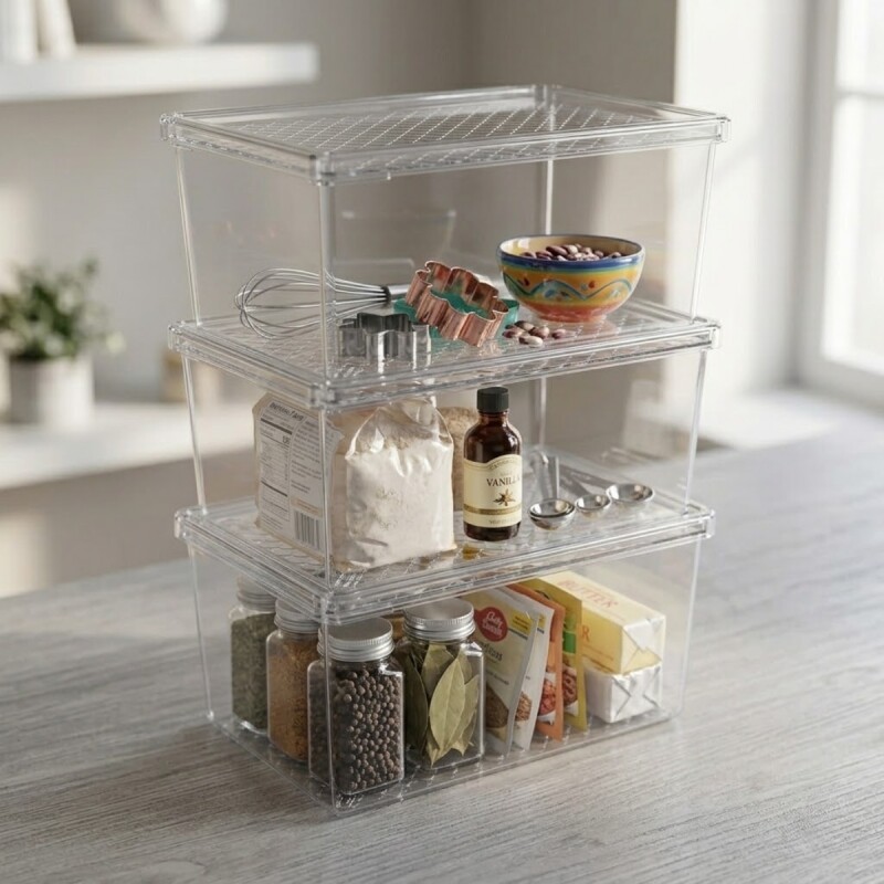 Set x3 Caja organizadora multiuso 4,5L TRANSPARENTE