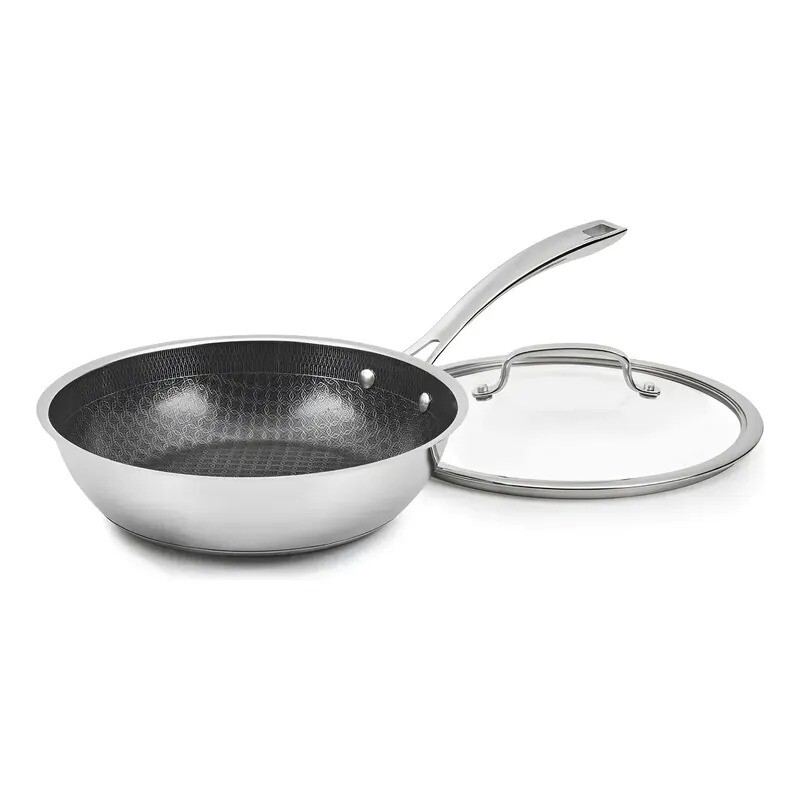 Sartén hondo de acero inoxidable con revestimiento en cerámica y tapa - Cuisinart Sartén hondo de acero inoxidable con revestimiento en cerámica y tapa - Cuisinart