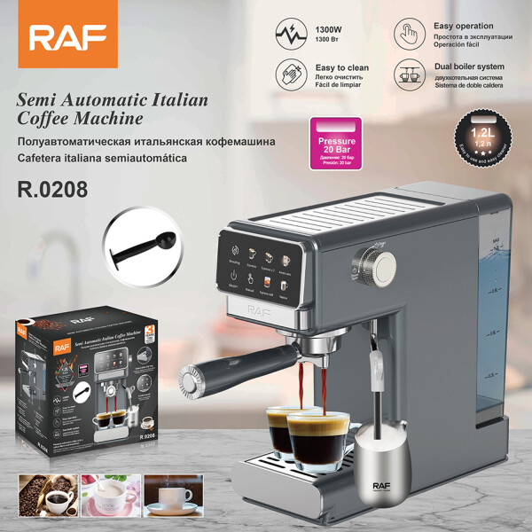 Cafetera Semiautomática Raf R.0208 1300w 1.2l CAFETERA RAF SEMIAUTOMATICA R0208