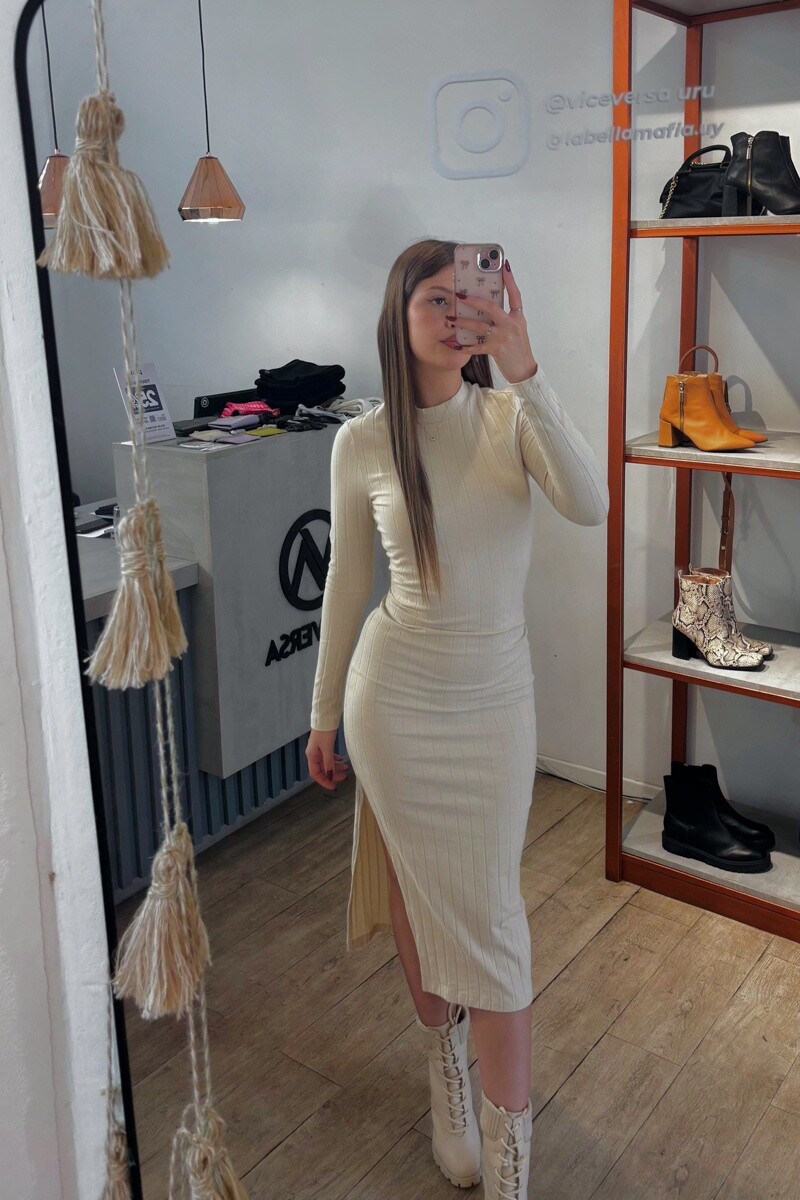 VESTIDO CANELADO 