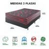 JUEGO DE DORMITORIO SOMMIER MESA DE LUZ RESPALDO ALMOHADA NEGRO Juego De Dormitorio Sommier Mesa De Luz Respaldo Almohada Negro