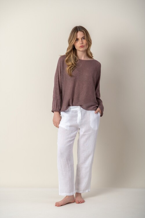 Pantalón de lino Blanco
