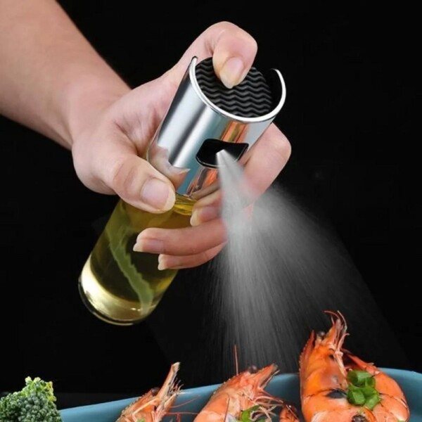 Dispensador Botella Spray Aceite De Oliva Vinagre Vinagre X2 Color Variante Plateado