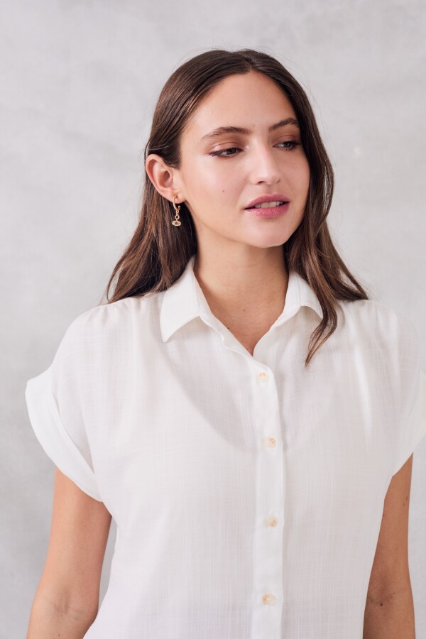 Blusa Manga Entera Off White
