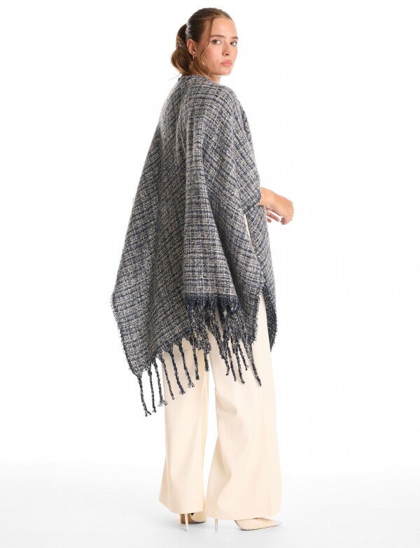 Ruana Tweed Flecos AZUL/MULTI