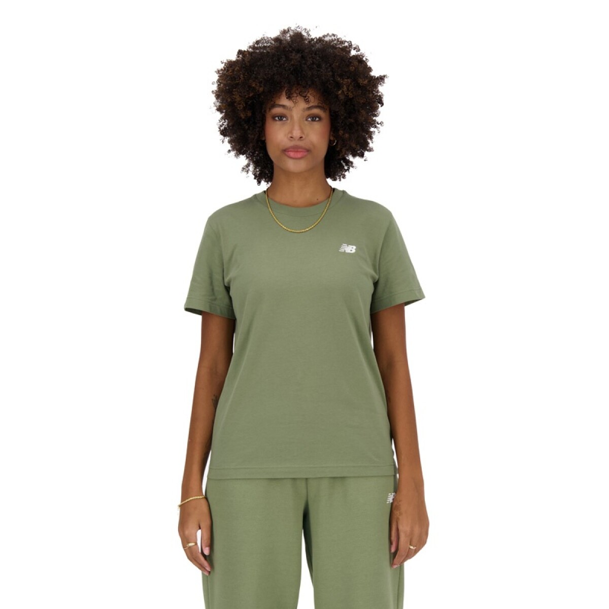 Remera New Balance Small Logo de Mujer - WT41509DEK - Verde 