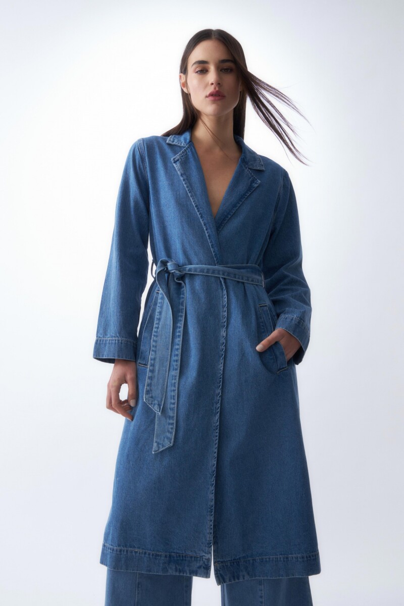 Chaqueta larga de jean jean medio