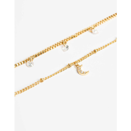 Set De Pulseras Con Cubic Zirconia Dorado