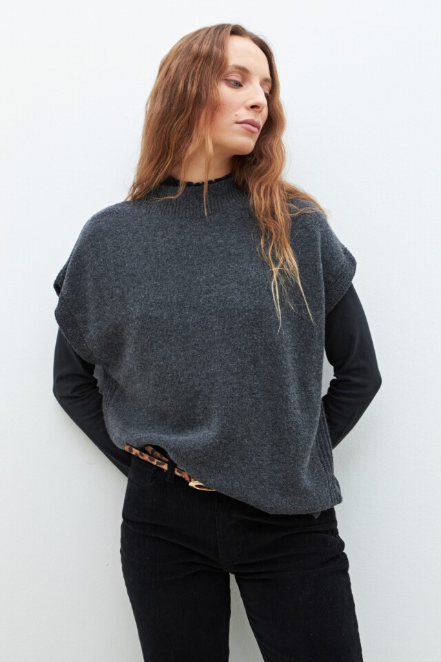 Chaleco Oslo gris melange oscuro