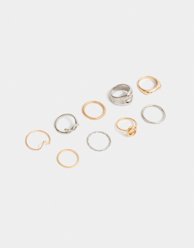 Sets Anillos Metal Anillos Sets De Metal - Combinacion Bicolor