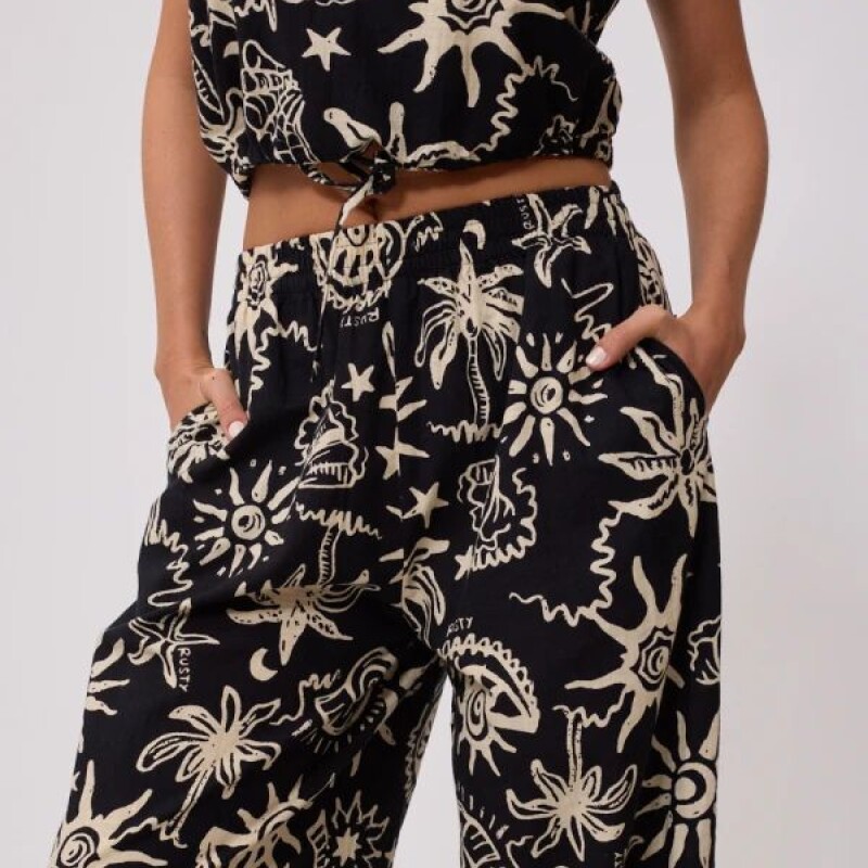 Pantalón Estampado PALME Rusty Negro