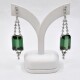 H.Stern Maravillosas Caravanas En Oro 18K Blanco Con Turmalinas Verdes Y Brillantes. H.Stern Maravillosas Caravanas En Oro 18K Blanco Con Turmalinas Verdes Y Brillantes.