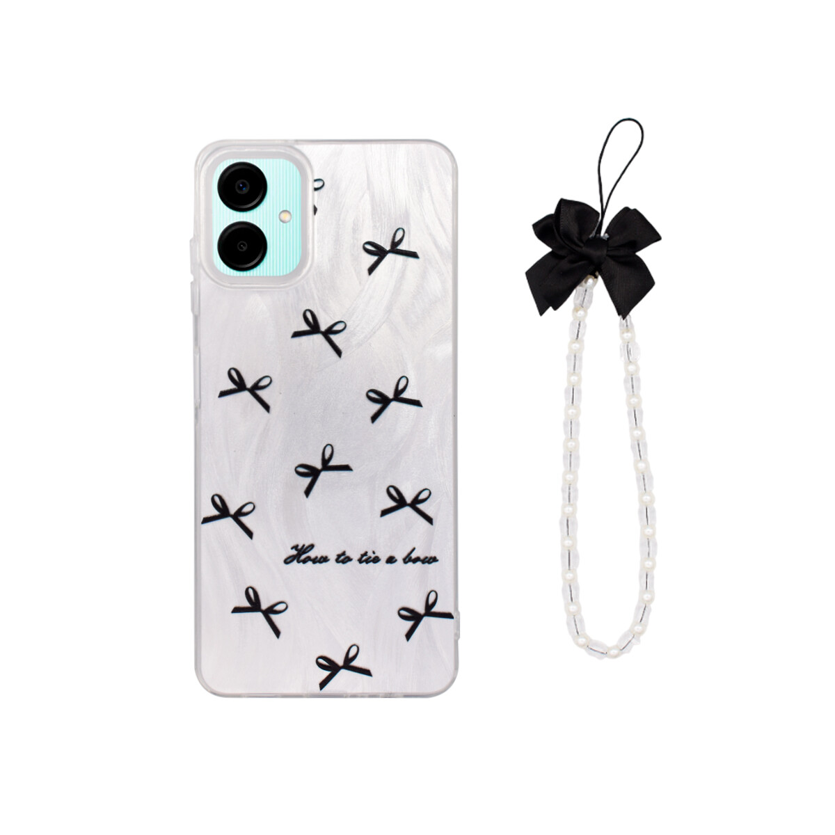 Protector para Samsung Galaxy A06 diseño moñas color negro 