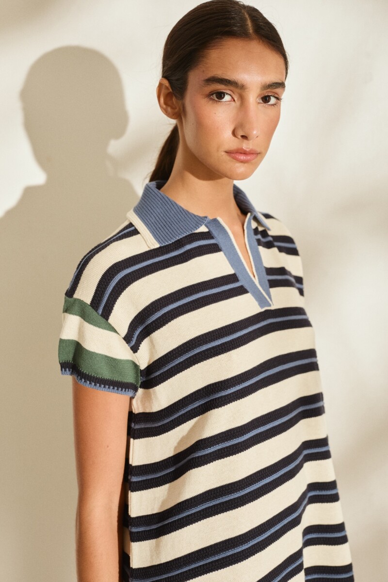 PRE VENTA VESTIDO SUN Azul Y Crudo