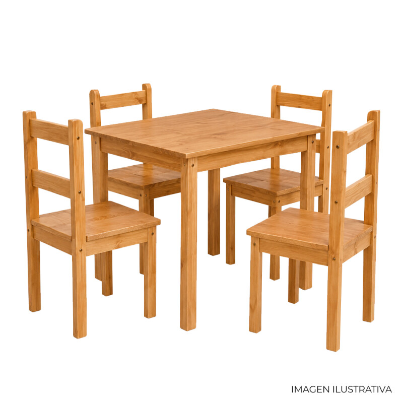 JUEGO DE COMEDOR APA 4 SILLAS NOGUEIRA CASTAÑO JUEGO DE COMEDOR APA 4 SILLAS NOGUEIRA CASTAÑO