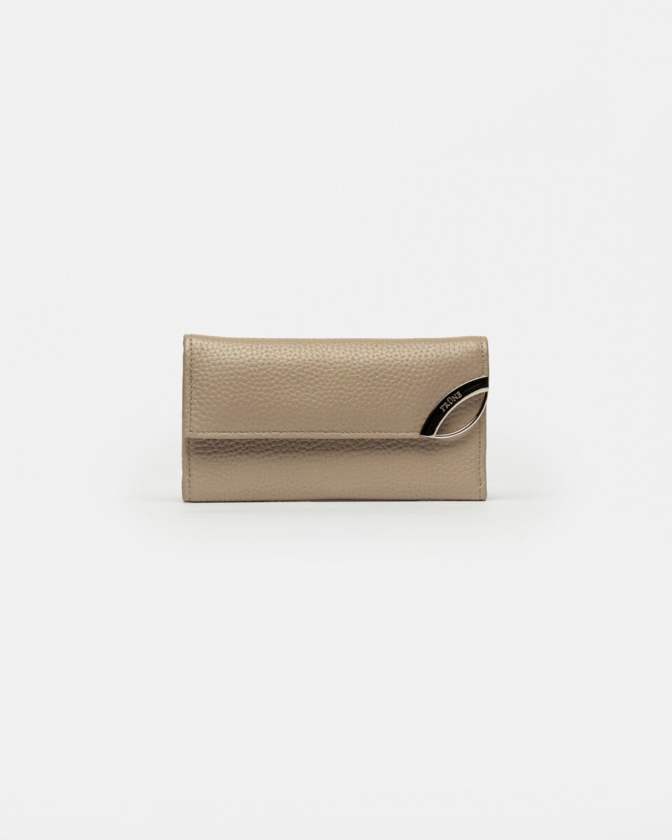 Billetera Katy en cuero graneado - Taupe 