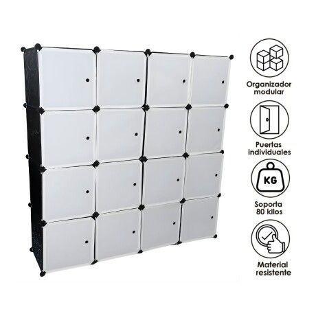 Armario de Plástico Lumax 16 Compartimentos Portátil Blanco