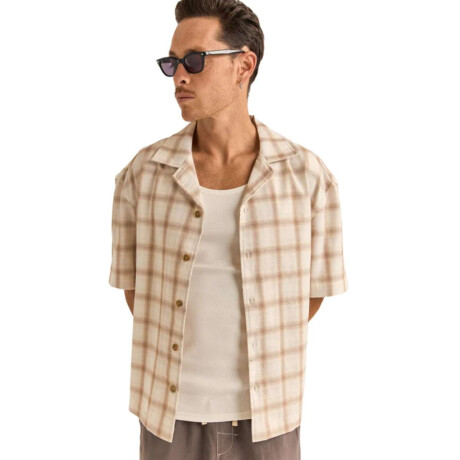Camisa Rhythm Relaxed Check Beige
