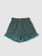 Pantalon Corto De Flores Verde