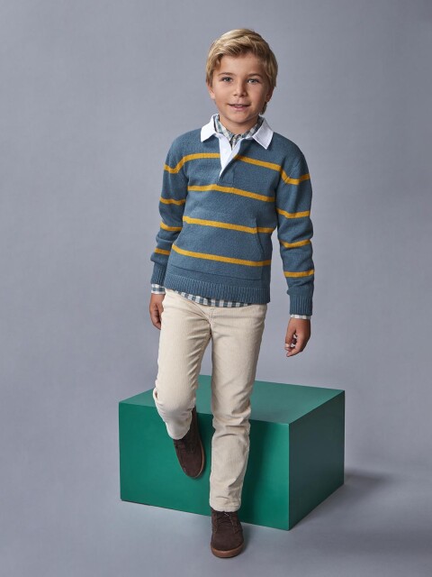 Pantalon 5 Bolsillos De Pana Piedra