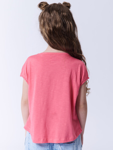 Remera crop Coral