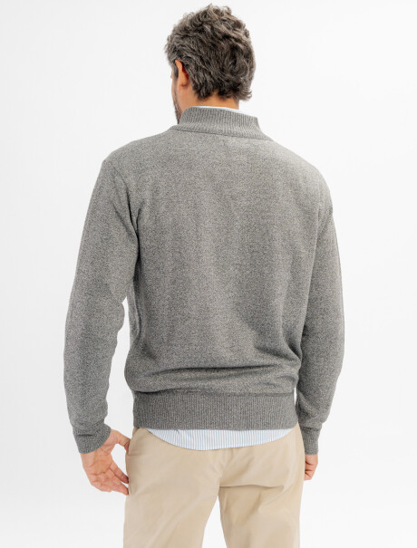 Campera tejida gris melange