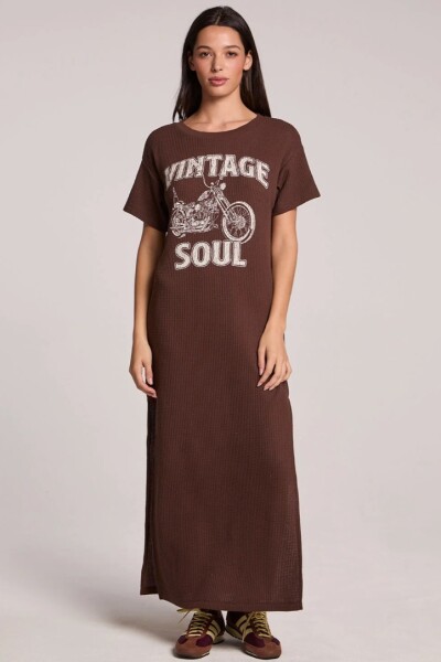 VESTIDO LARGO VINTAGE SOUL Marron