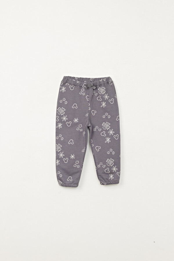 Pantalón deportivo jogger estampado Beige