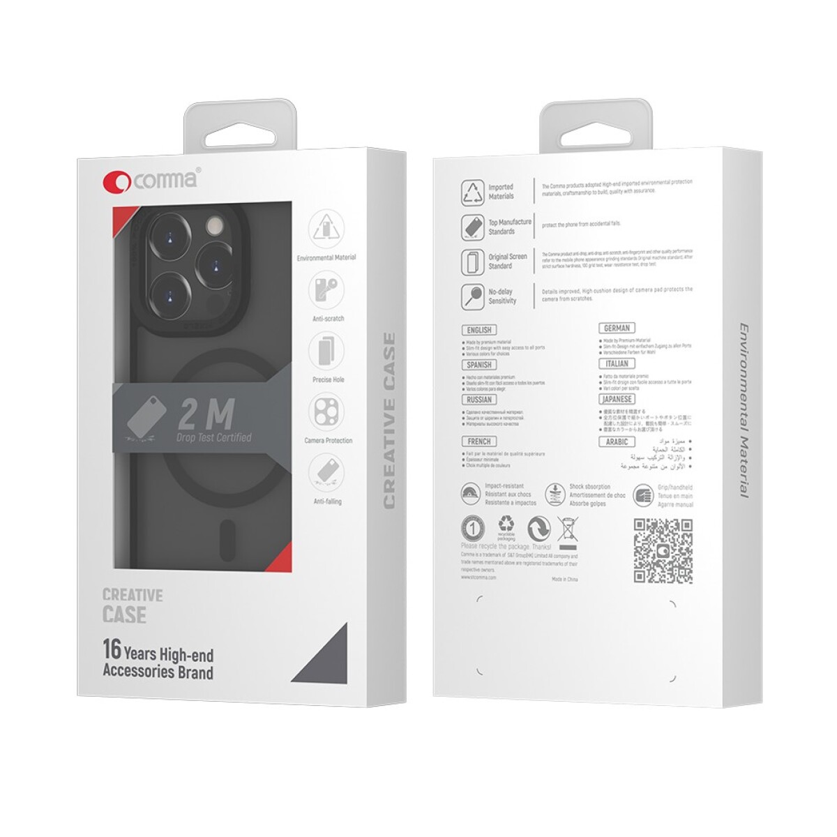 Protector case anti-shock magnética iphone 14 pro max devia metálico Black