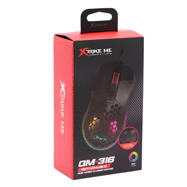 Mouse Óptico Gamer Xtrike Me GM-316 RGB 7200DP 13 Efectos Color Negro