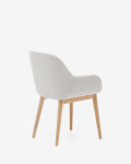 Silla Konna beige y patas de madera maciza de fresno acabado natural Silla Konna beige y patas de madera maciza de fresno acabado natural