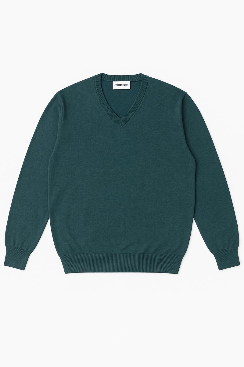 Sweater escote en V - Verde 