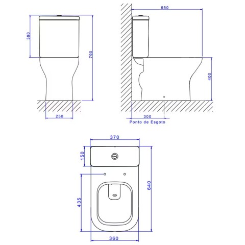 Inodoro con mochila AXIS 30 cm Inodoro Con Mochila Axis 30 Cm