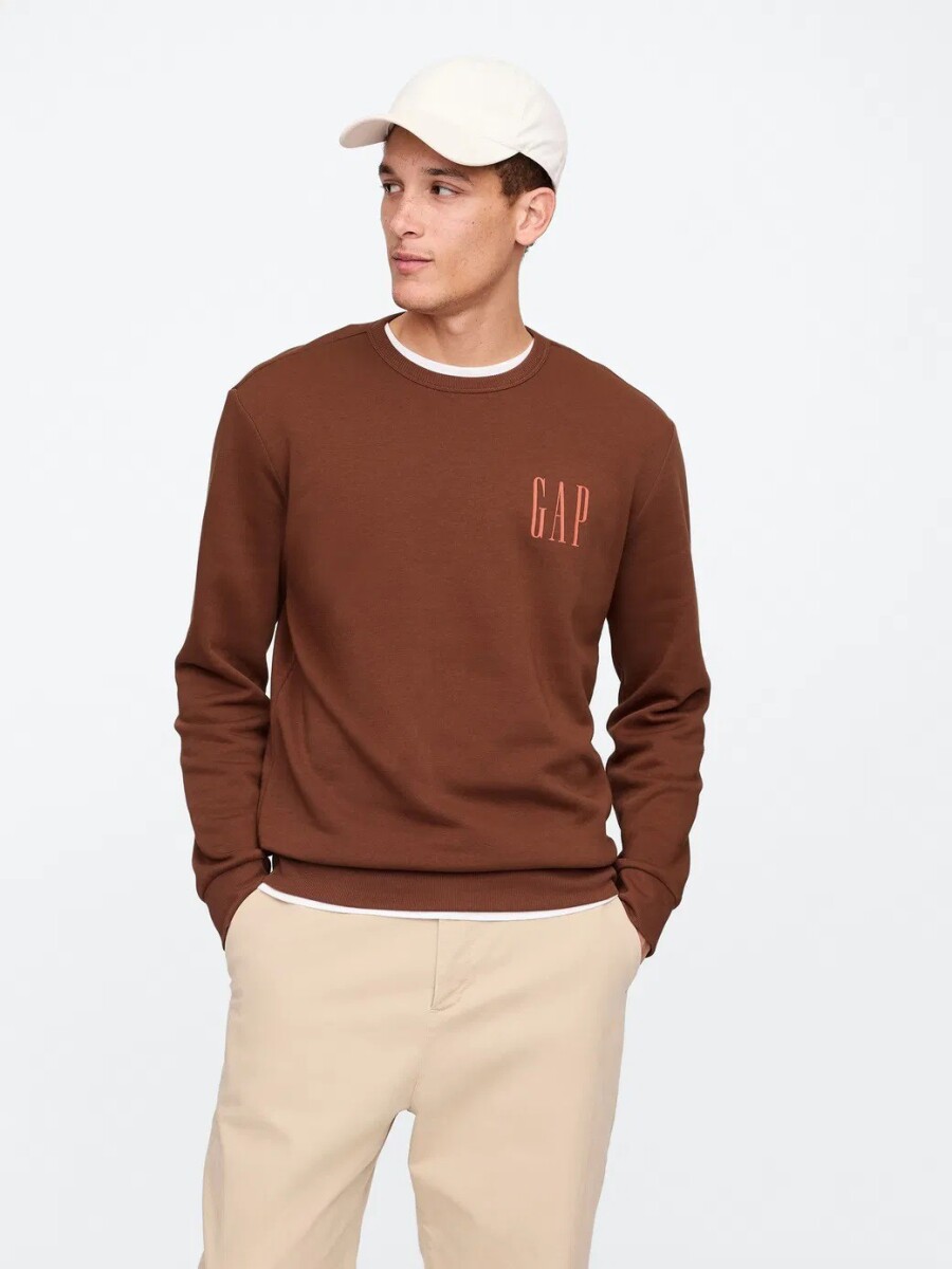 Buzo Deportivo Logo Gap Hombre - Root Brown 