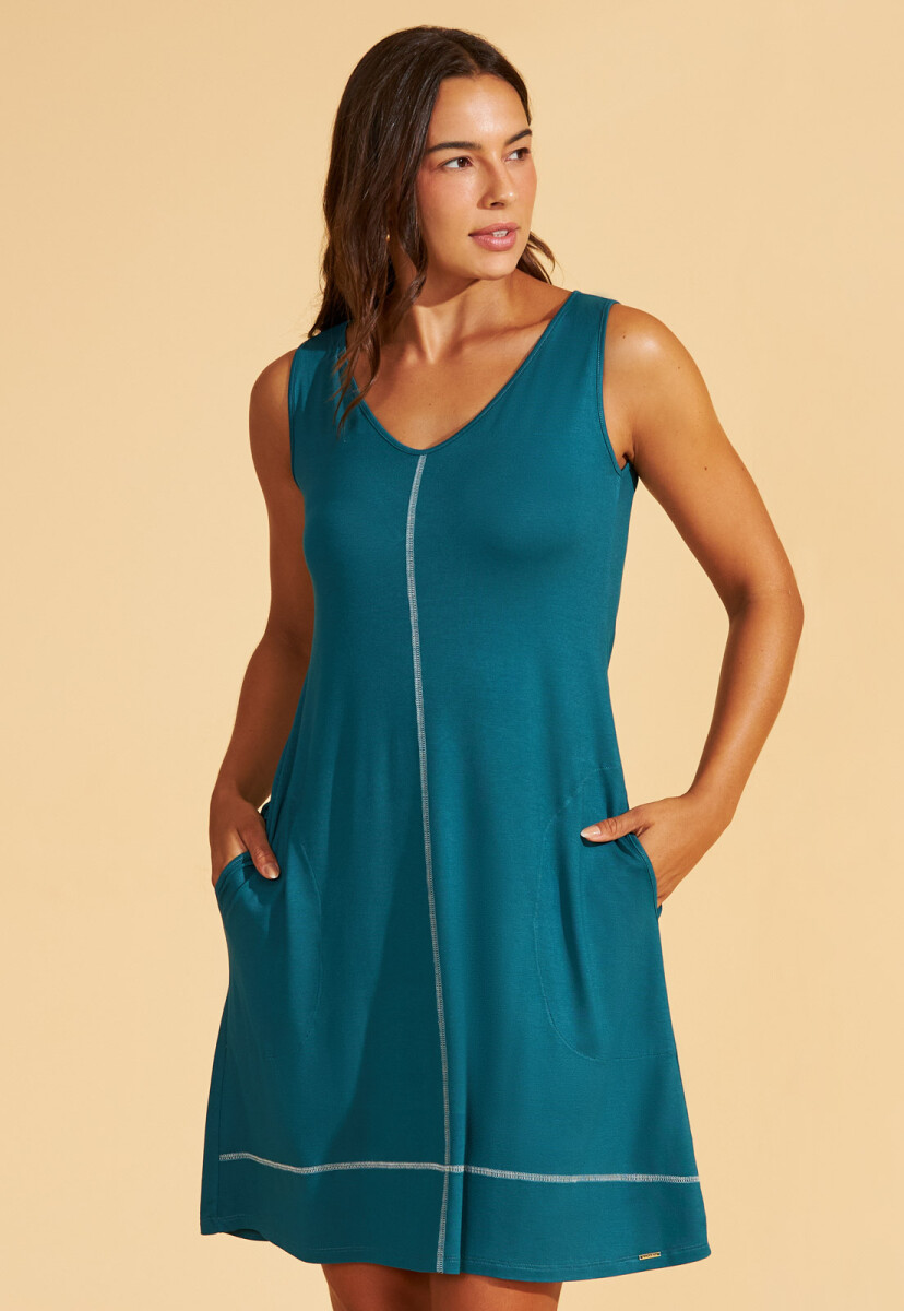 VESTIDO LISO - VERDE HERA-21361 