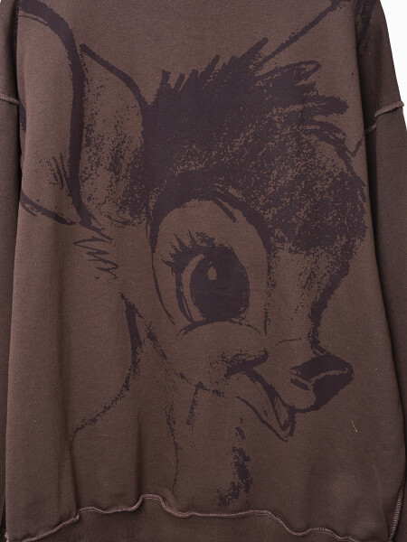 CANGURO HOODIE BAMBI DRAWING MARRON OSCURO