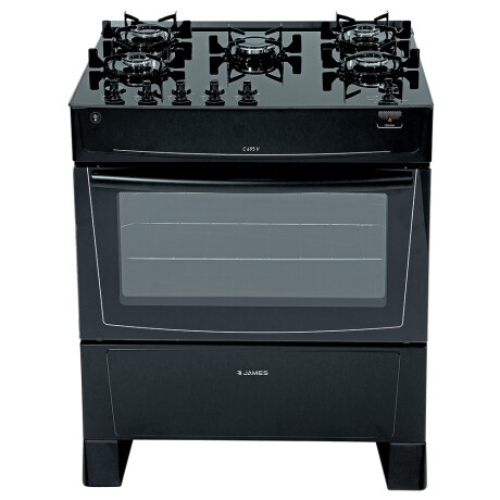 Cocina James 5H C-695 V negra con mesada de vidrio negro Cocina James 5H C-695 V negra con mesada de vidrio negro