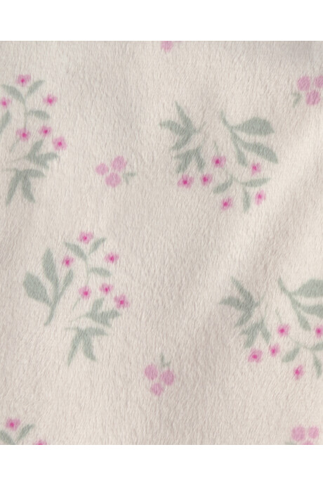 Manta de plush, lila y crema, diseño floral Manta de plush, lila y crema, diseño floral