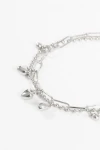 Pulsera doble dije cora plateado