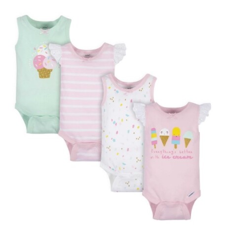 Set x4 Bodies manga corta Heladitos