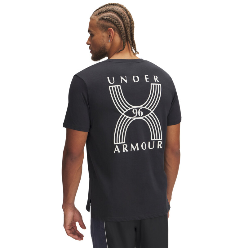UA RUN 96 SHORTSLEEVE-ORG GRY-016