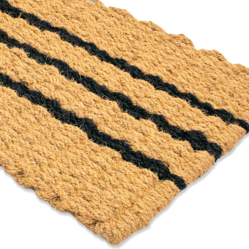 ALFOMBRA COCO RECT NATURAL C/DET NEGRO 60X90CM Unica