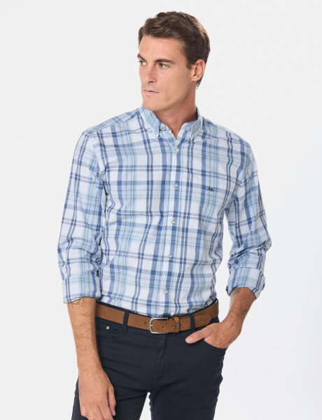 CAMISA A CUADROS Marino