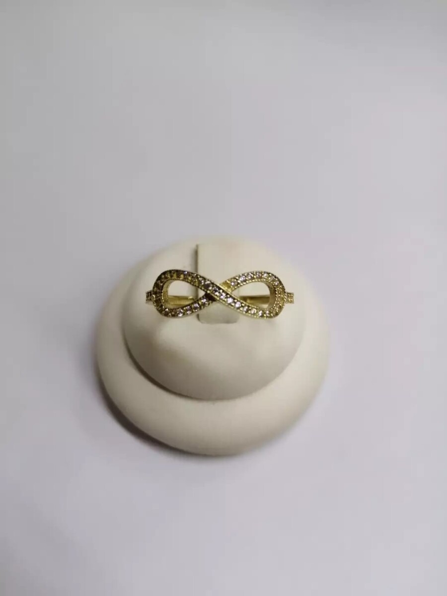 Anillo infinito Oro 10kt. con Zirconias 