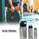 Set 3 Botellas Caramañola Deportivas Motivacionales Set 3 Botellas Caramañola Deportivas Motivacionales
