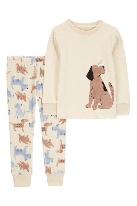 Pijama dos piezas de micropolar, pantalón y remera, diseño perros Sin color