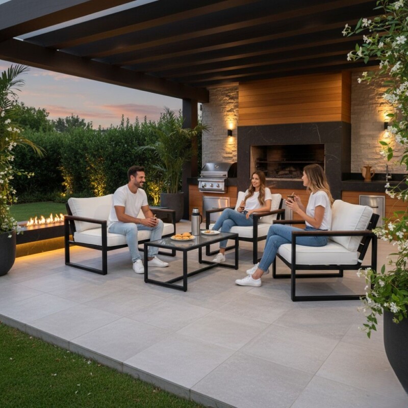 JGO JARDIN NEGRO C/ALMOHADONES 4PZAS Unica